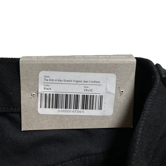 NWT Everlane Men's The Slim 4 Way Stretch Organic Jeans Black Size 28x32 - Picture 13 of 13